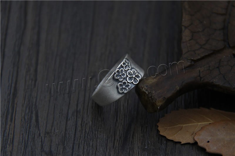 Bague en argent en Thaïlande, fleur, normes différentes pour le choix & pour femme, 10mm, Vendu par PC