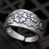 Tailandia Anillo de dedo Cuff, Flor, para mujer, 16mm, tamaño:5-6, Vendido por UD