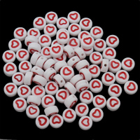 Acrylic Jewelry Beads, Flat Round, enamel Approx 1mm, Approx 