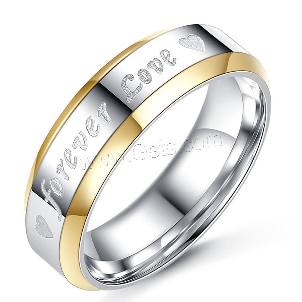 El anillo de dedo unisex, Partículas de acero, palabra amor para siempre, Diferente diámetro interior para la elección & unisexo, 16-19mm, Vendido por UD