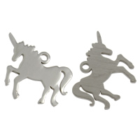 Edelstahl Tier Anhänger, Einhorn, originale Farbe, 20x15x1mm, Bohrung:ca. 1mm, verkauft von PC