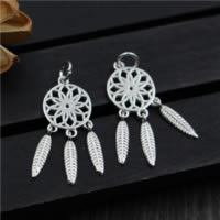 Sterling Silver Pendants, 925 Sterling Silver, Dream Catcher Approx 2-3mm 