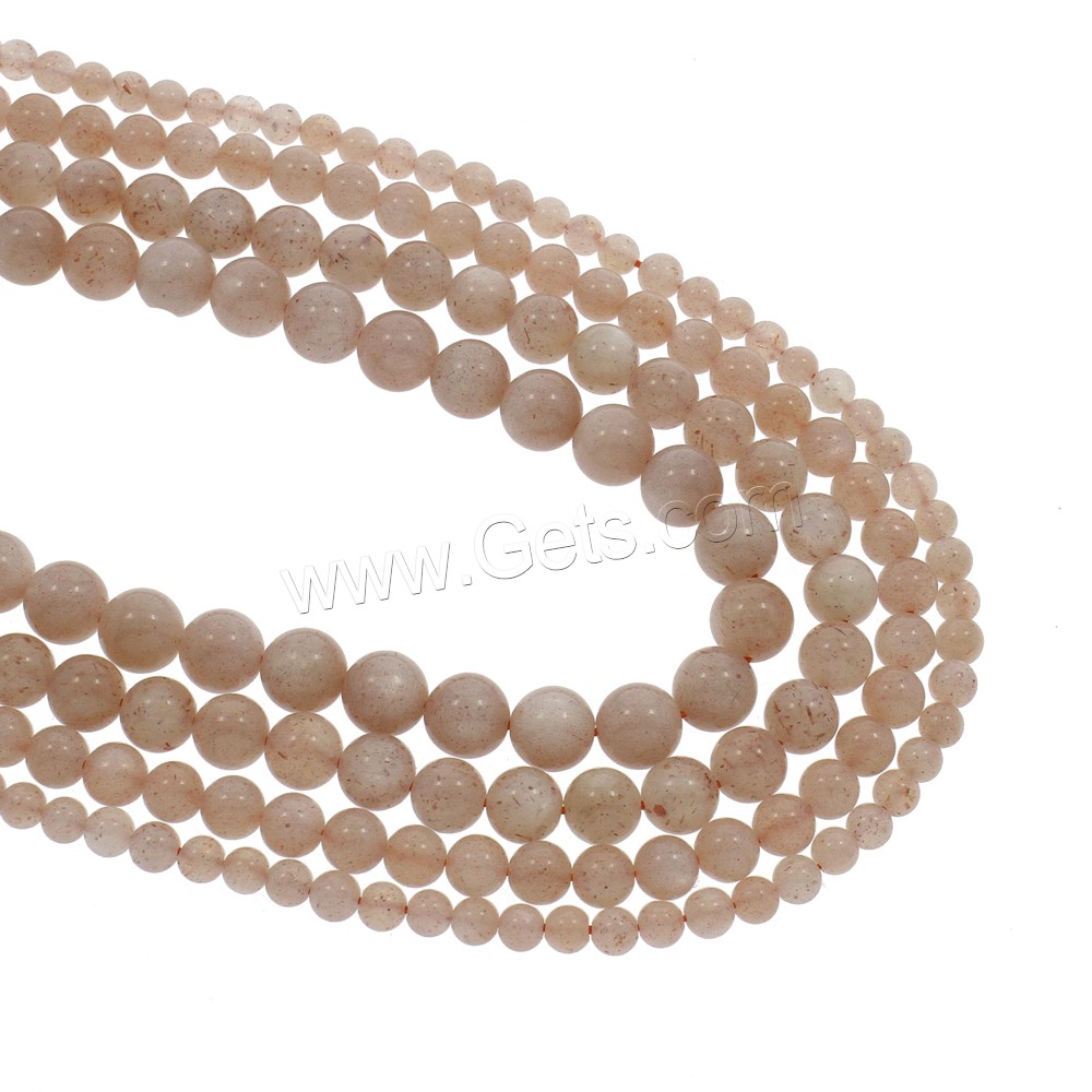 Orange Moonstone Beads, Round, different size for choice, Hole:Approx 1mm, Length:Approx 15.5 Inch, Sold By Strand