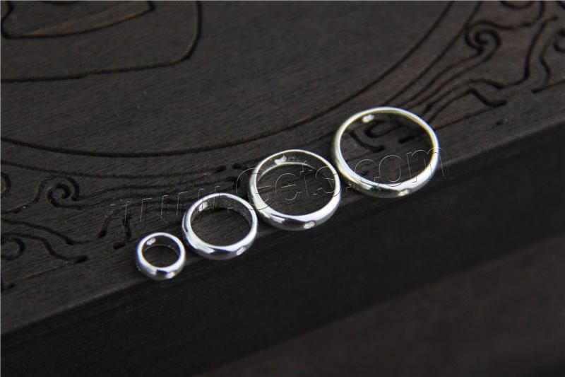 plata de ley 925 Fornituras para la pulsera, Donut, diverso tamaño para la opción, agujero:aproximado 1mm, Vendido por UD