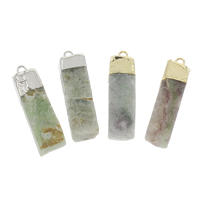 La fluorite pourpre Pendentif, avec alliage de zinc, rectangle, Placage, plus de couleurs à choisir - Environ 2mm, Vendu par PC