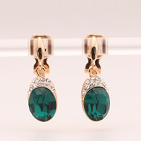 Zinc Alloy Clip Earring, with Crystal, plated, with rhinestone lead & cadmium free 