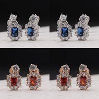 Zinc Alloy Clip Earring, with Crystal, plated, faceted & with rhinestone lead & cadmium free 