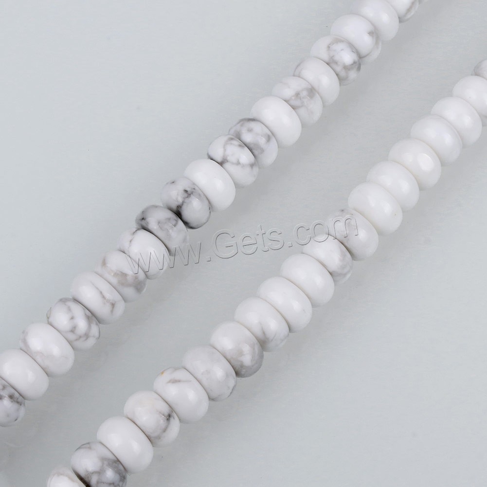 Natural White Turquoise Beads, Rondelle, different size for choice, Hole:Approx 0.5-1.5mm, Length:Approx 15.5 Inch, Sold By Strand