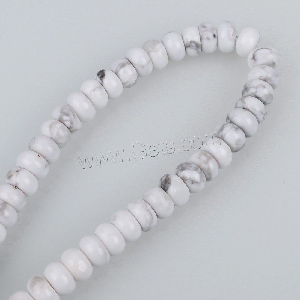 Natural White Turquoise Beads, Rondelle, different size for choice, Hole:Approx 0.5-1.5mm, Length:Approx 15.5 Inch, Sold By Strand