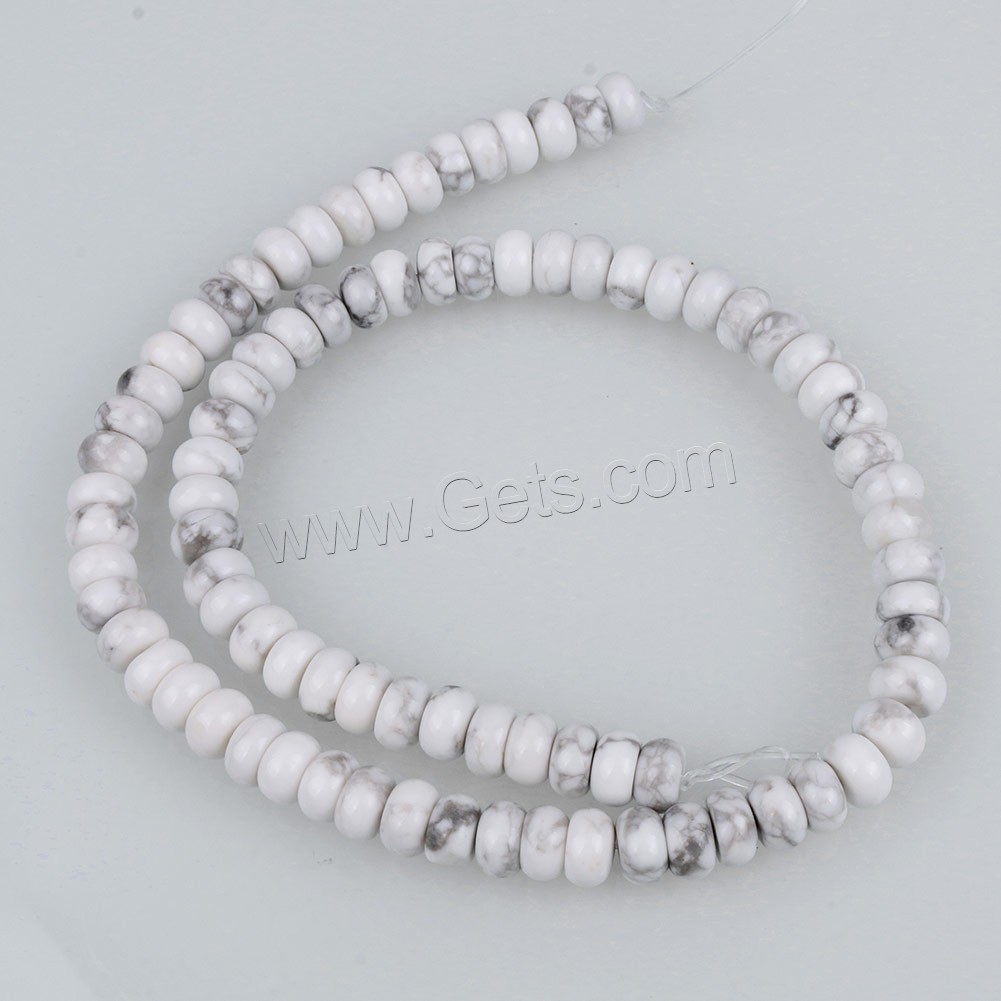 Natural White Turquoise Beads, Rondelle, different size for choice, Hole:Approx 0.5-1.5mm, Length:Approx 15.5 Inch, Sold By Strand