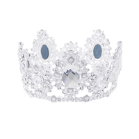 Couronne impériale de mariée, alliage de zinc, avec cristal, Placage de couleur argentée, pour mariée & facettes & avec strass, sans plomb et cadmium Vendu par PC