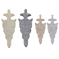 Cubic Zirconia Micro Pave Brass Pendant, plated & micro pave cubic zirconia 