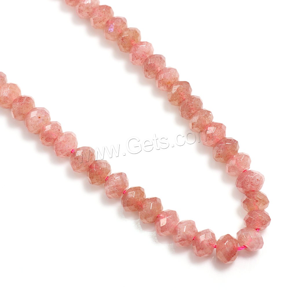 Strawberry Quartz Perle, Rondell, natürlich, verschiedene Größen vorhanden & facettierte, Bohrung:ca. 0.5-1mm, Länge:ca. 16 ZollInch, verkauft von Strang