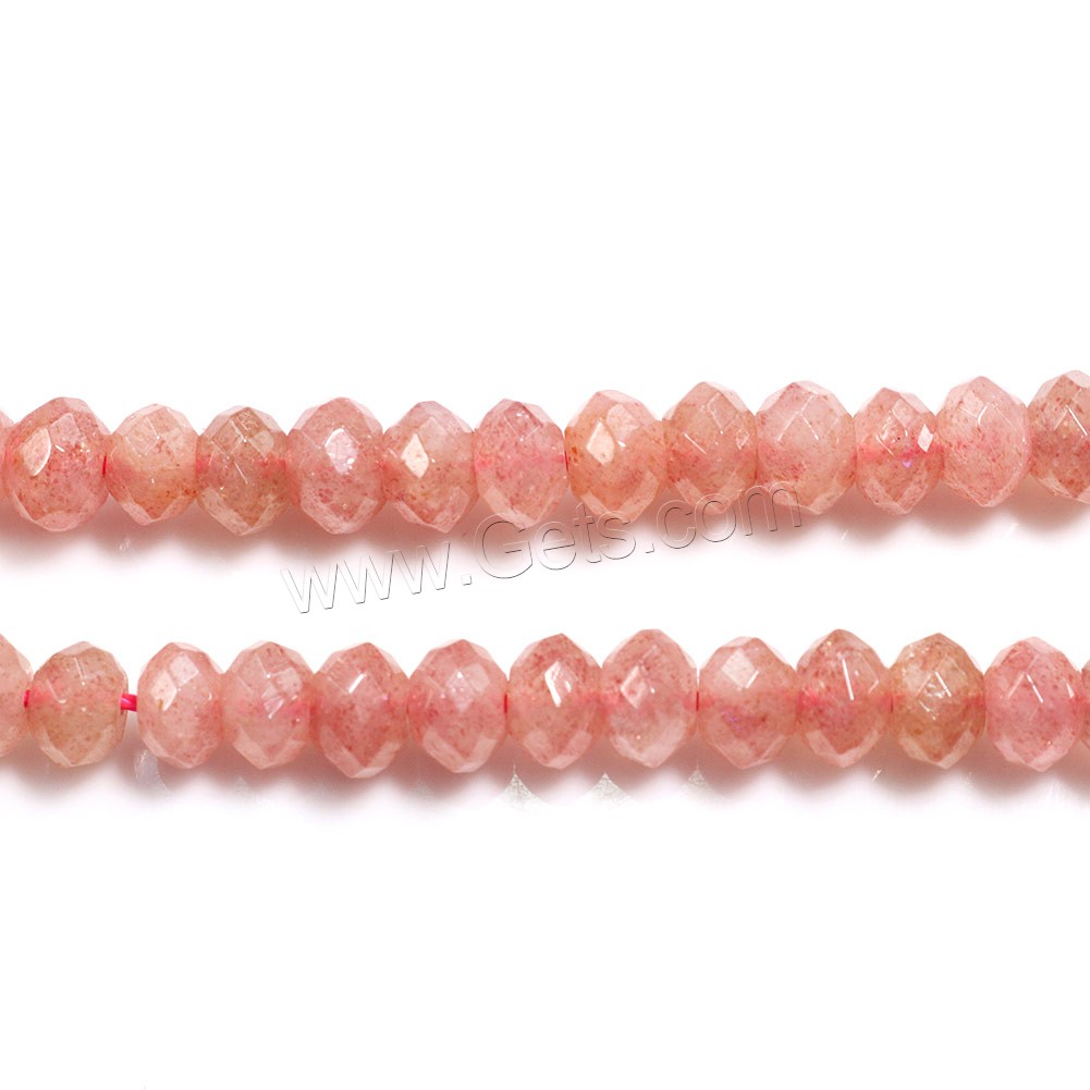 Strawberry Quartz Perle, Rondell, natürlich, verschiedene Größen vorhanden & facettierte, Bohrung:ca. 0.5-1mm, Länge:ca. 16 ZollInch, verkauft von Strang