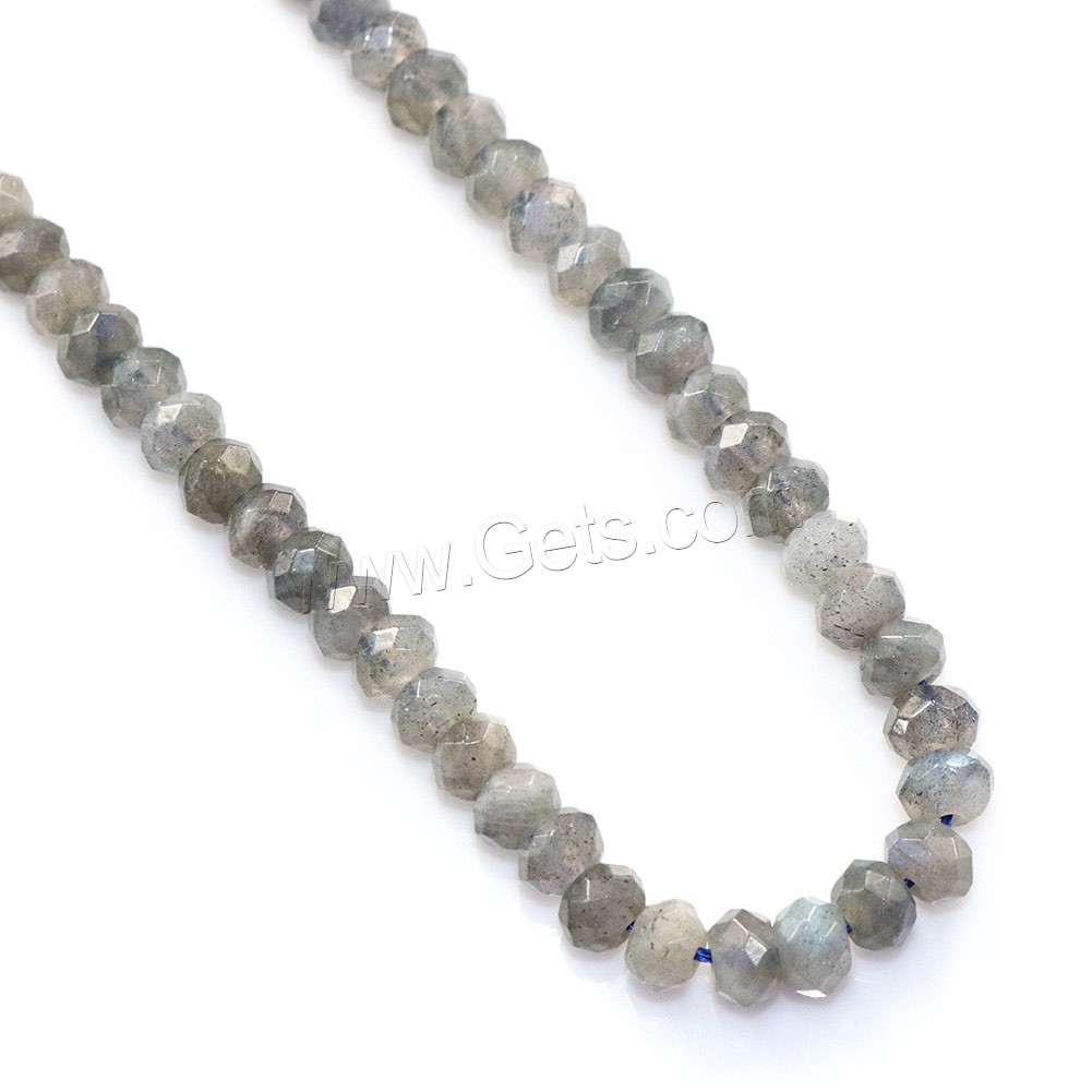 Perles en labradorite, rondelle, naturel, normes différentes pour le choix & facettes, Trou:Environ 0.5-1mm, Longueur:Environ 16 pouce, Vendu par brin