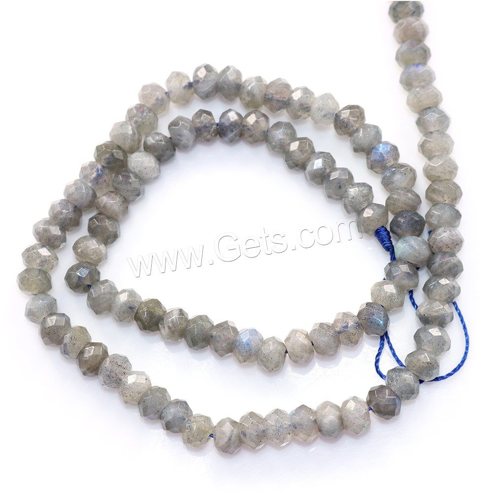 Perles en labradorite, rondelle, naturel, normes différentes pour le choix & facettes, Trou:Environ 0.5-1mm, Longueur:Environ 16 pouce, Vendu par brin