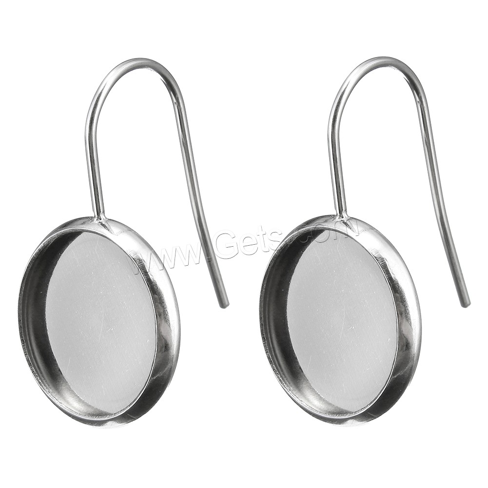 Stainless Steel Earring Drop Component, Flat Round, different size for choice, original color, 0.9mm, Sold By PC