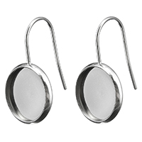 Composant Boucles d'oreilles en acier inoxydable, Plat rond, normes différentes pour le choix, couleur originale, 0.9mm, Vendu par PC