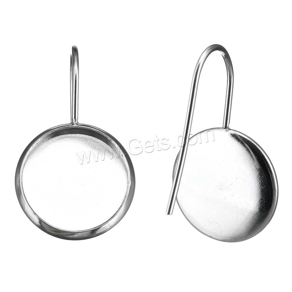 Stainless Steel Earring Drop Component, Flat Round, different size for choice, original color, 0.9mm, Sold By PC