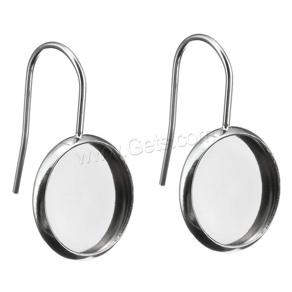 Stainless Steel Earring Drop Component, Flat Round, different size for choice, original color, 0.9mm, Sold By PC