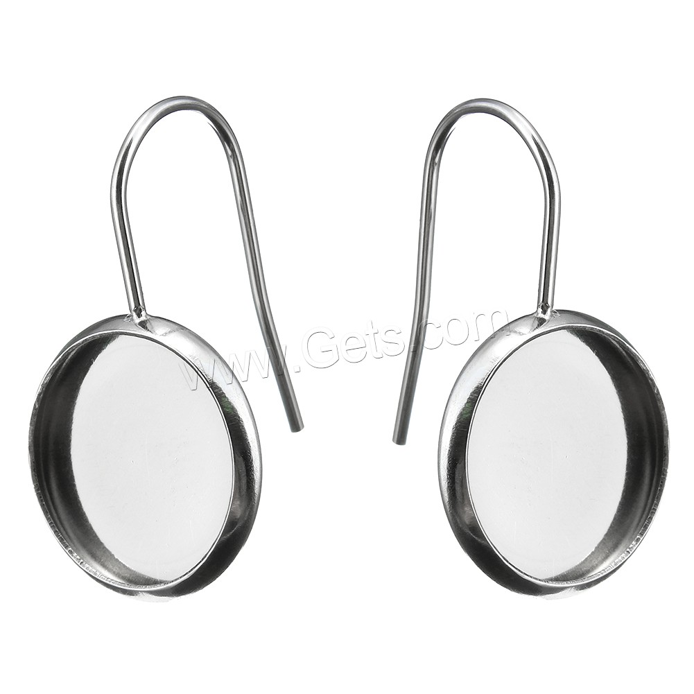 Stainless Steel Earring Drop Component, Flat Round, different size for choice, original color, 0.9mm, Sold By PC