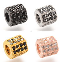 Cubic Zirconia Micro Pave Brass European Bead, plated, micro pave cubic zirconia & without troll nickel, lead & cadmium free Approx 4-5mm 