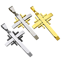 Stainless Steel Cross Pendants, plated Approx 