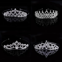 Bridal Tiaras, Zinc Alloy, silver color plated, for bridal & with rhinestone, lead & cadmium free 