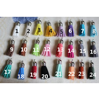 Gland en nylon , corde de laine, avec alliage de zinc, Placage de couleur platine, couleurs mélangées Vendu par PC