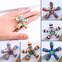 Anillo del giroscopio del hilandero de la mano del dedo Fidget, aleación de zinc, con Vidrio, chapado, unisexo & con pintado & ajustable & esmalte, más colores para la opción, libre de plomo & cadmio, 55x55mm, Vendido por UD