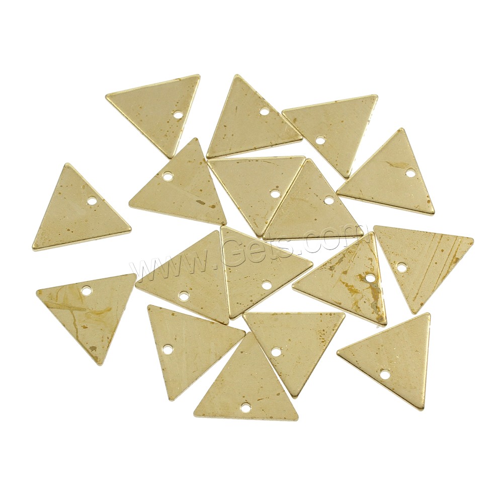 Brass Jewelry Pendants, Triangle, different size for choice, original color, nickel, lead & cadmium free, Hole:Approx 1.5mm, 1000PCs/Bag, Sold By Bag