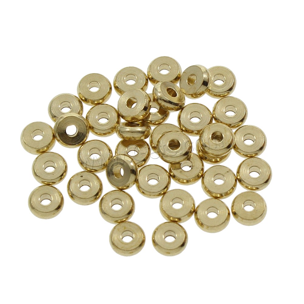 Brass Jewelry Beads, different size for choice, original color, nickel, lead & cadmium free, Hole:Approx 1mm, 200PCs/Bag, Sold By Bag