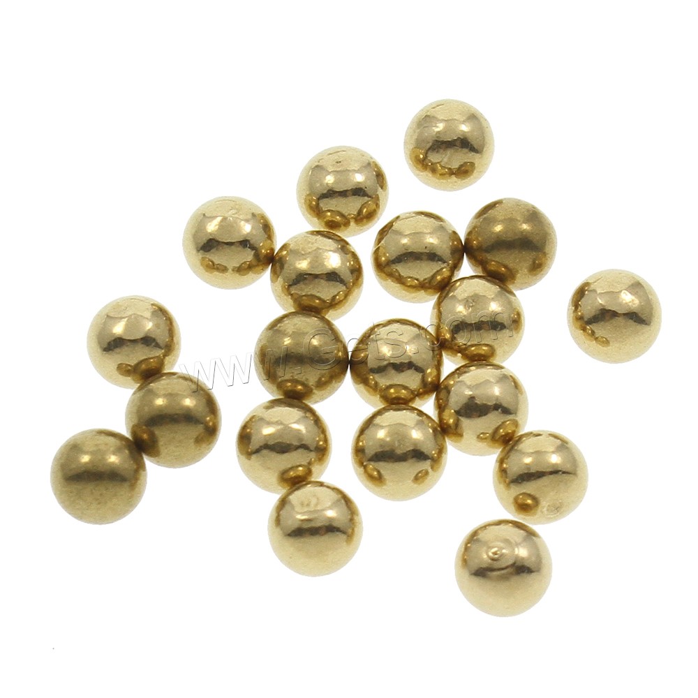 Brass Jewelry Beads, Round, different size for choice & no hole, original color, nickel, lead & cadmium free, 1000PCs/Bag, Sold By Bag