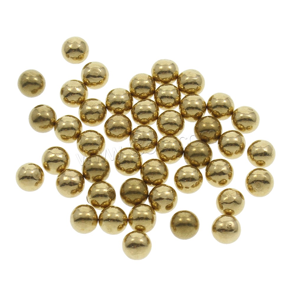 Beaucoup de perles de cuivre, laiton, Rond, normes différentes pour le choix & aucun trou, couleur originale, protéger l'environnement, sans nickel, plomb et cadmium, 1000PC/sac, Vendu par sac