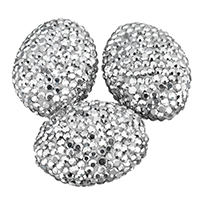 Perles d'argile Pave strass, Clay Pave, ovale, avec strass Environ 0.5mm, Vendu par PC