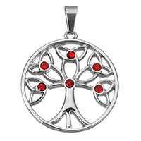 Pendentif arbre de vie, acier inoxydable, pour femme & avec strass, couleur originale Environ Vendu par PC