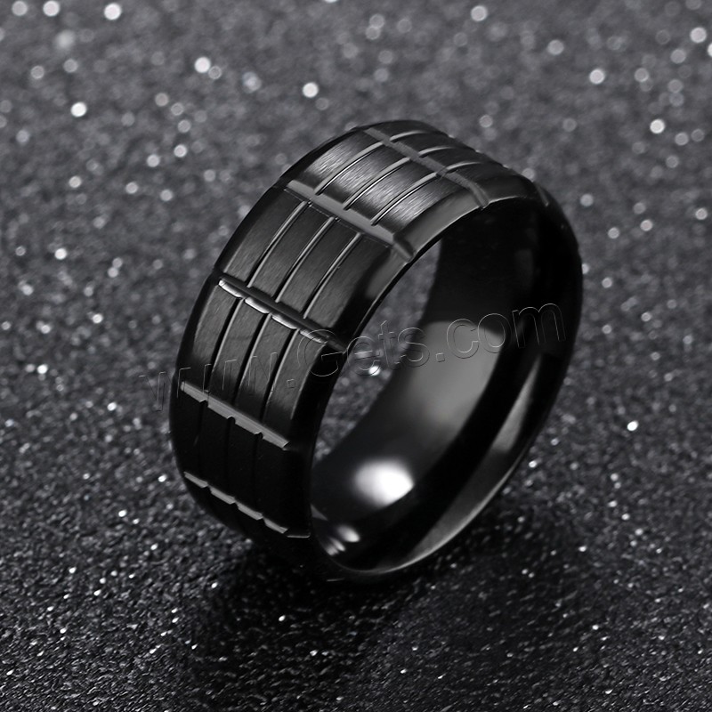 Anillo de dedo de acero inoxidable hombre, iónico negro, diverso tamaño para la opción & para hombre, 9mm, Vendido por UD