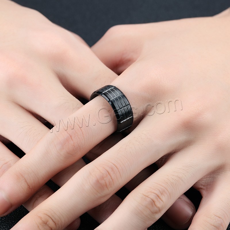 Anillo de dedo de acero inoxidable hombre, iónico negro, diverso tamaño para la opción & para hombre, 9mm, Vendido por UD