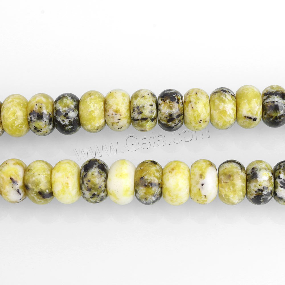 Yellow Turquoise Beads, Rondelle, different size for choice, Hole:Approx 0.5-2mm, Length:Approx 15.5 Inch, Sold By Strand