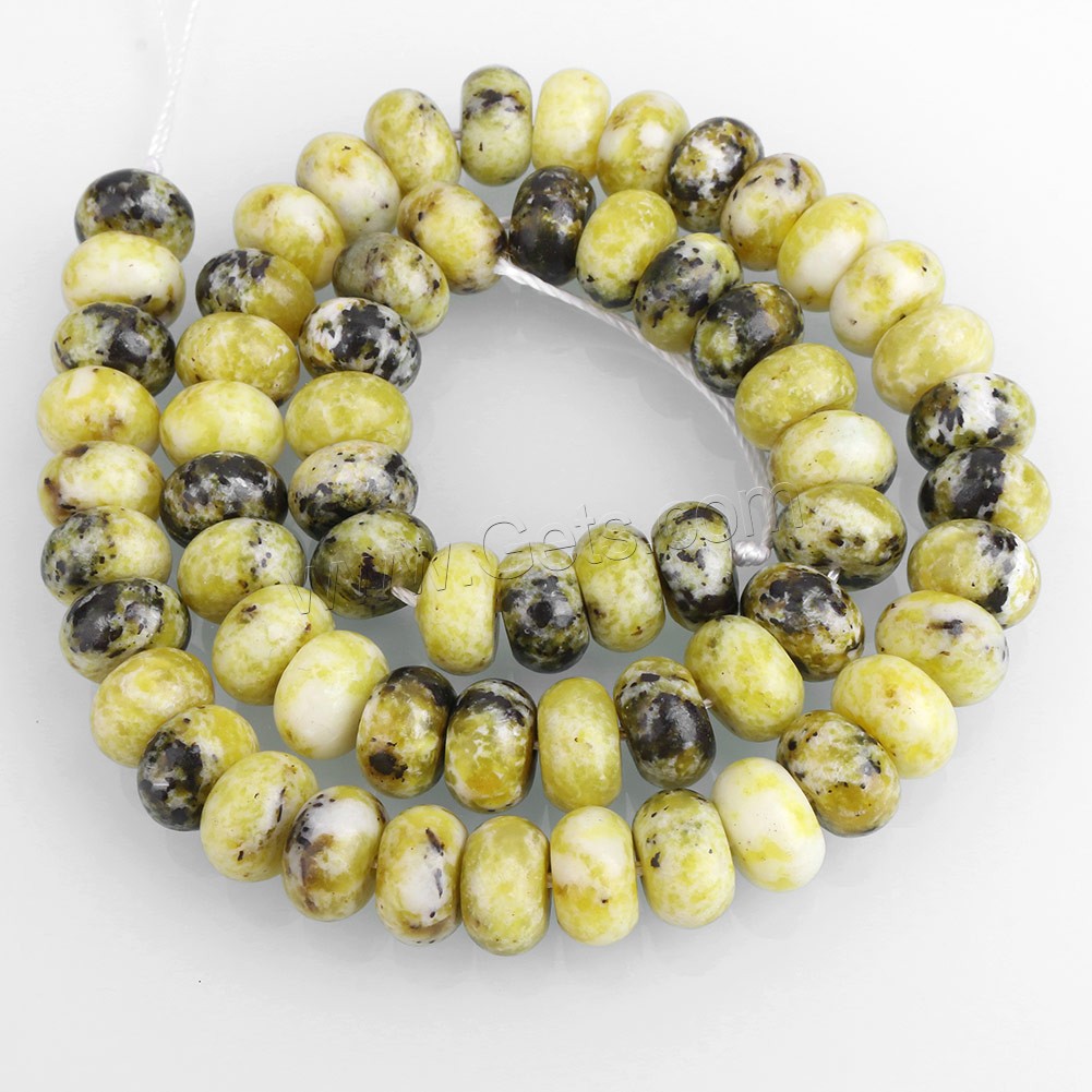 Yellow Turquoise Beads, Rondelle, different size for choice, Hole:Approx 0.5-2mm, Length:Approx 15.5 Inch, Sold By Strand