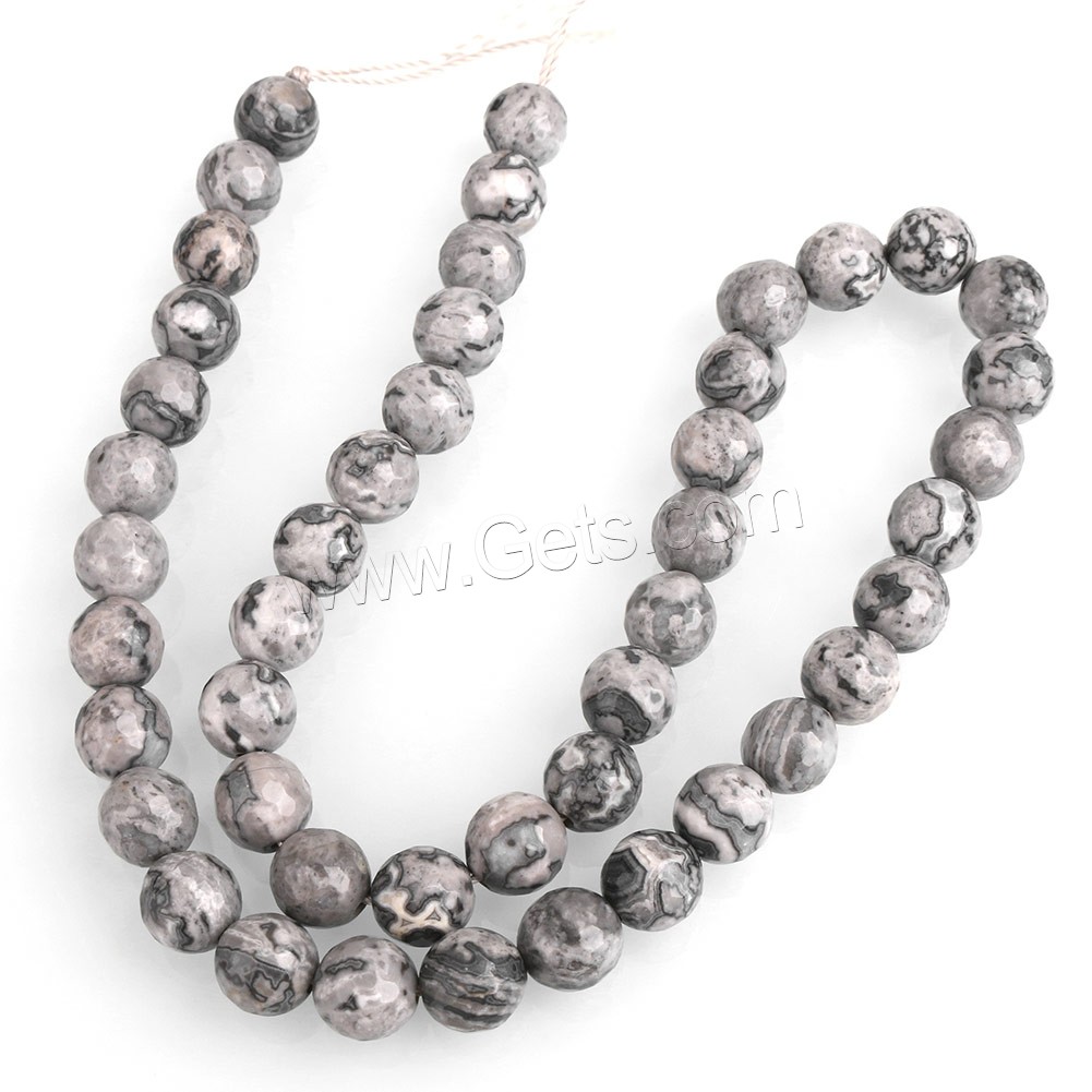 Map Stone Beads, Round, natural, different size for choice & faceted, Hole:Approx 0.5-2mm, Length:Approx 15 Inch, Sold By Strand