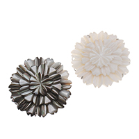 Zinc Alloy Bayonet Clasp, with Black Shell & White Shell, Flower, platinum color plated & , lead & cadmium free Approx 1.5-2.5mm 