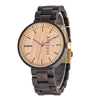 Reloj de joyería Redear®Unisex, acero inoxidable, con Vidrio & madera, unisexo, 42x11mm, longitud:aproximado 10.4 Inch, Vendido por UD