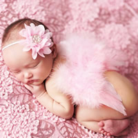 Feather Photo Shoot Props, with nylon elastic cord & Plastic Pearl, elastic & for children & with rhinestone Approx 14.9 Inch 