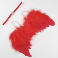 Feather Photo Shoot Props, with nylon elastic cord & Zinc Alloy, platinum color plated, elastic & for children & with rhinestone Approx 14.9 Inch 
