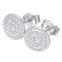 Sterling Silver Stud Earring, argent sterling 925, argent pur puce boucle d'oreille, Placage, plus de couleurs à choisir, 7.5mm, Vendu par paire