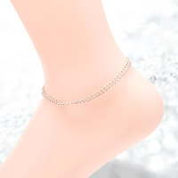 Bracelets en acier inoxydable bijoux, avec 2.3lnch chaînes de rallonge, Plaqué de couleur d'or rose, chaîne à billes & pour femme & 2 fils, 1.2mm Environ 9.8 pouce, Vendu par brin