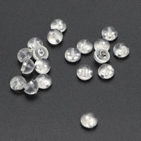 Componente de tuerca de oreja de plata de ley, silicona, 6mm, 10parespareja/Bolsa, Vendido por Bolsa