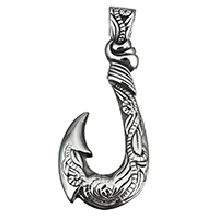 Stainless Steel Pendants, Pirate Fishhook, nautical pattern & blacken Approx 6mm 