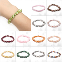 Pulseras de la perla, Perlas cultivadas de agua dulce, Barroco, para mujer, más colores para la opción, Grado AAA, 7-8mm, longitud:aproximado 7.5 Inch, Vendido por Sarta